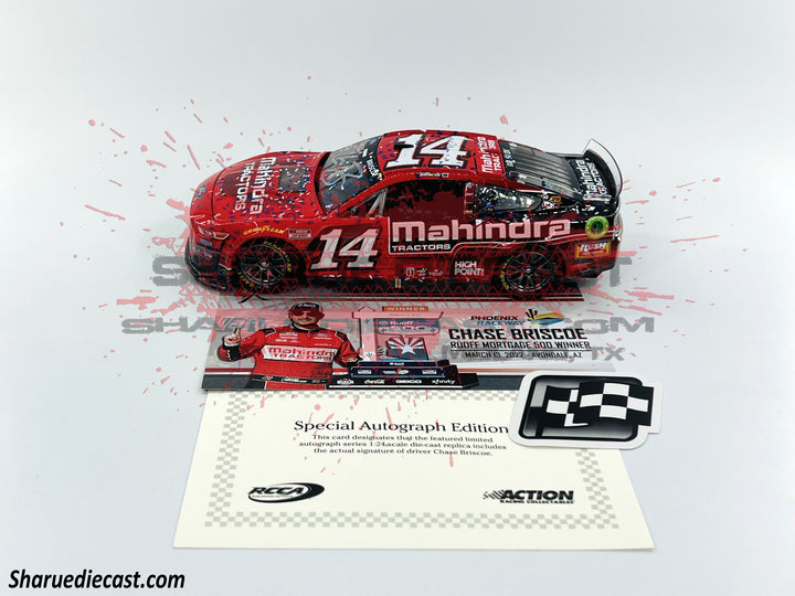 Chase Briscoe Autographed 2022 Mahindra Phoenix 3/13 First Cup Series Race Win 1:24 Nascar Diecast