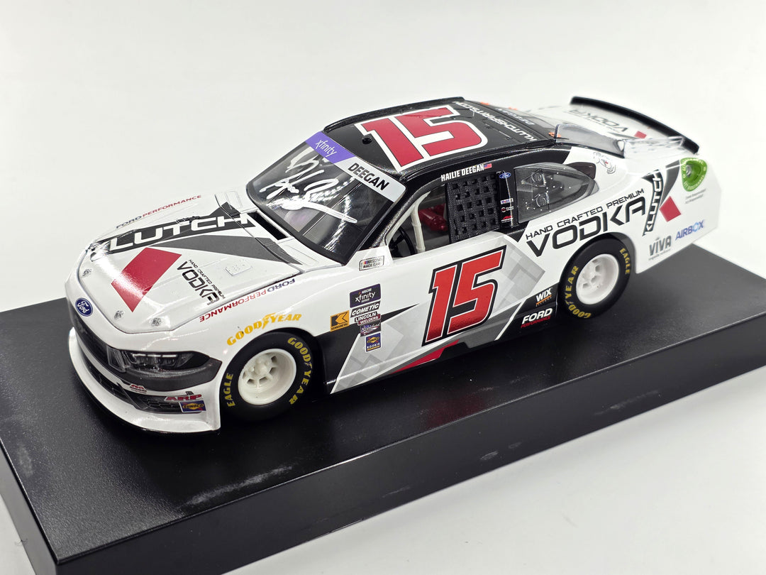 Hailie Deegan Autographed 2024 Klutch Vodka 1:24 Nascar Diecast - FOIL NUMBER CAR - Xfinity Series