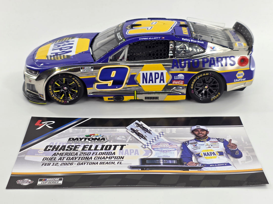 Chase Elliott 2026 Napa Duel 2 Daytona 2/12/26 Race Win1:24 Color Chrome Nascar Diecast - FOIL NUMBER CAR