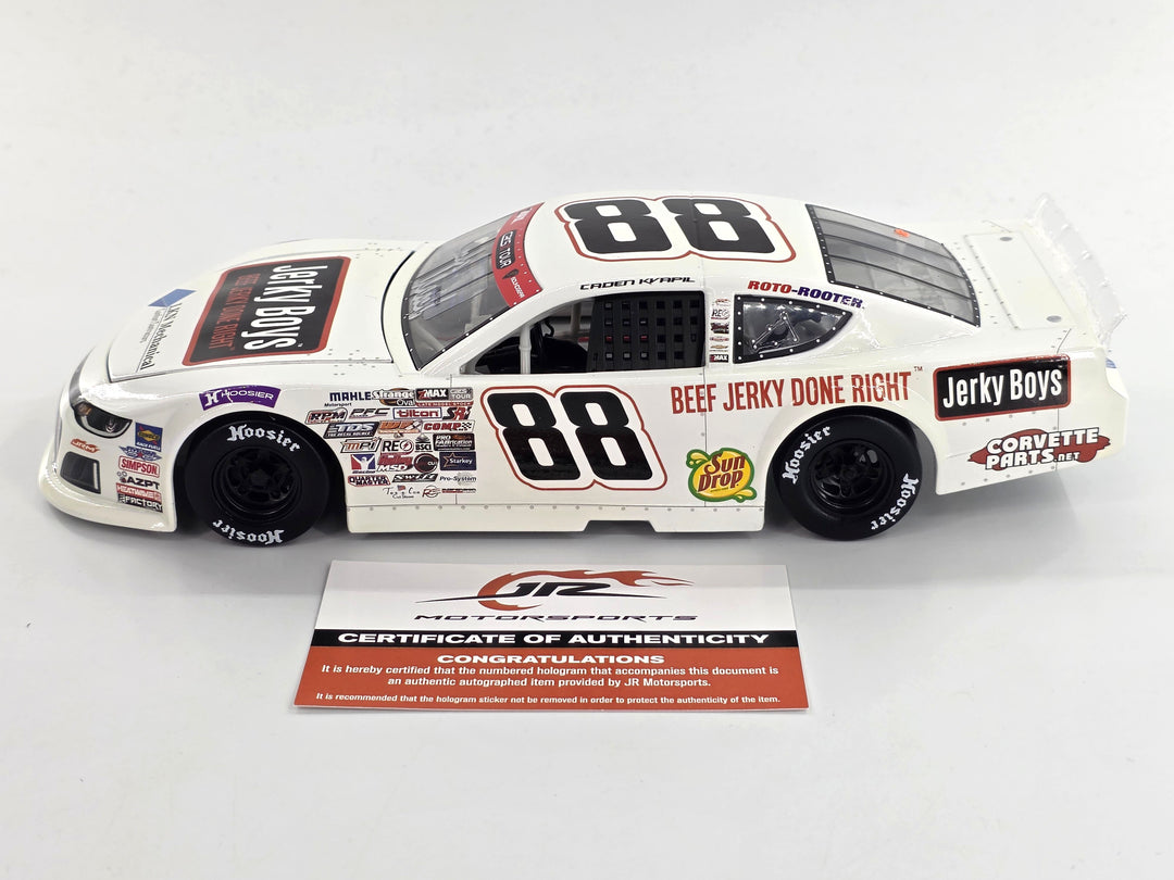 Caden Kvapil Autographed 2026 Jerky Boys 1:24 Dirt Late Model Diecast