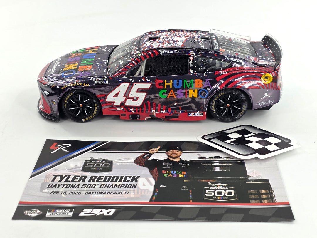 Tyler Reddick 2026 Chumba Casino / Daytona 500 2/15/26 Race Win 1:24 Color Chrome Nascar Diecast