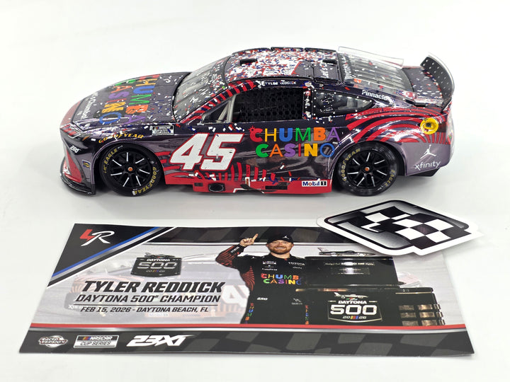 Tyler Reddick 2026 Chumba Casino / Daytona 500 2/15/26 Race Win 1:24 Color Chrome Nascar Diecast