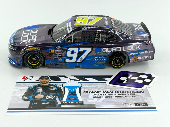 Shane van Gisbergen 2024 Quad Lock Portland 6/1 Race Win 1:24 Color Chrome Nascar Diecast - Xfinity Series