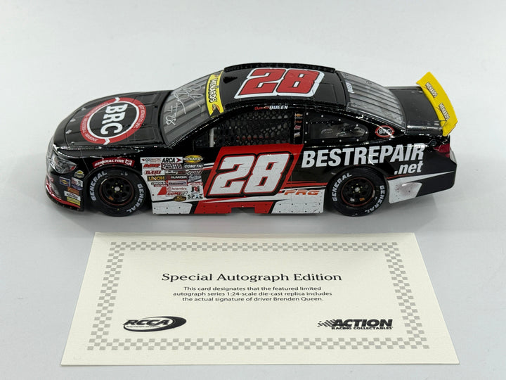 Brenden "Butterbean" Queen Autographed 2025 Best Repair Co.Daytona ARCA 2/15 Race Win 1:24 Nascar Diecast