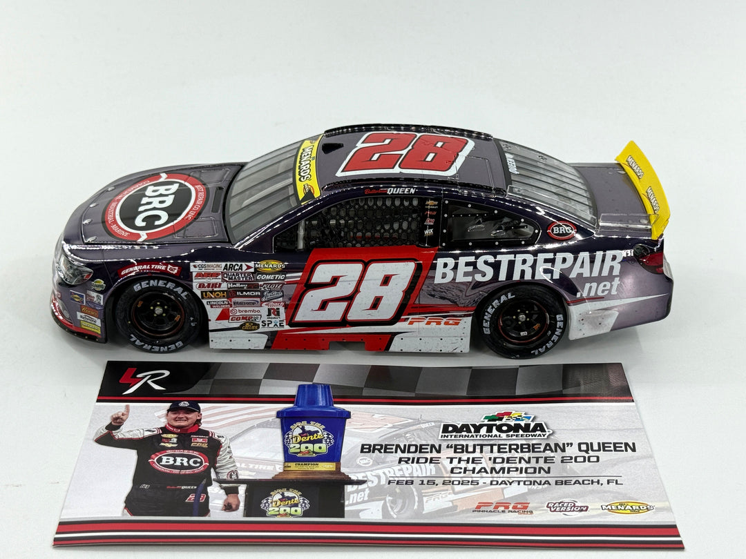 Brenden "Butterbean" Queen 2025 Best Repair Co. Daytona ARCA 2/15 Race Win 1:24 Color Chrome Nascar Diecast