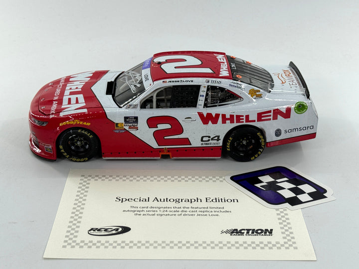 Jesse Love Autographed 2025 Whelen Daytona 2/15 Race Win Race Win 1:24 Nascar Diecast - Xfinity Series