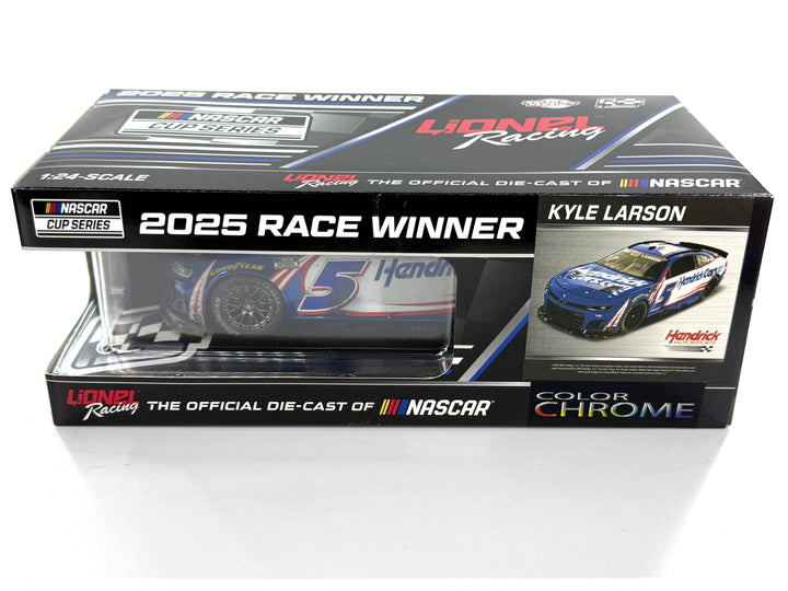 Kyle Larson 2025 Hendrickcars.com Homestead 3/23/25 Race Win 1:24 Color Chrome Nascar Diecast