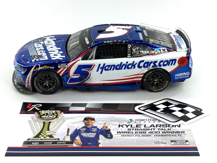 Kyle Larson 2025 Hendrickcars.com Homestead 3/23/25 Race Win 1:24 Color Chrome Nascar Diecast