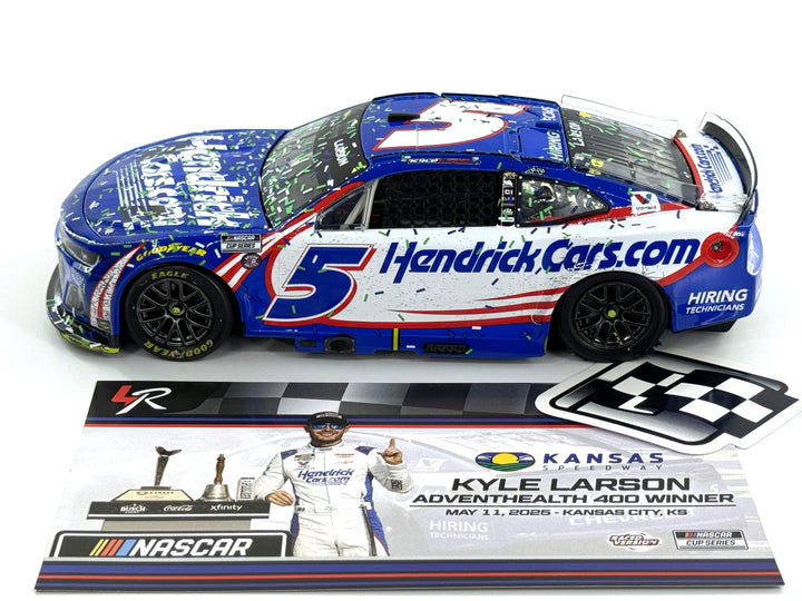Kyle Larson 2025 Hendrickcars.com Kansas 5/11/25 Race Win 1:24 Elite Nascar Diecast
