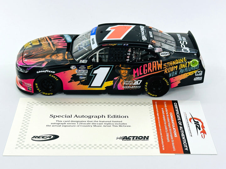 Sam Mayer Dual Autographed w/Tim McGraw 2023 Tim McGraw "Standing Room Only" 1:24 Nascar Diecast