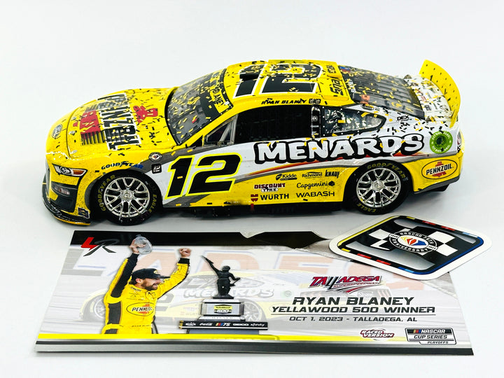 Ryan Blaney 2023 Pennzoil/Menards Talladega 10/1 Race Win 1:24 Elite Nascar Diecast