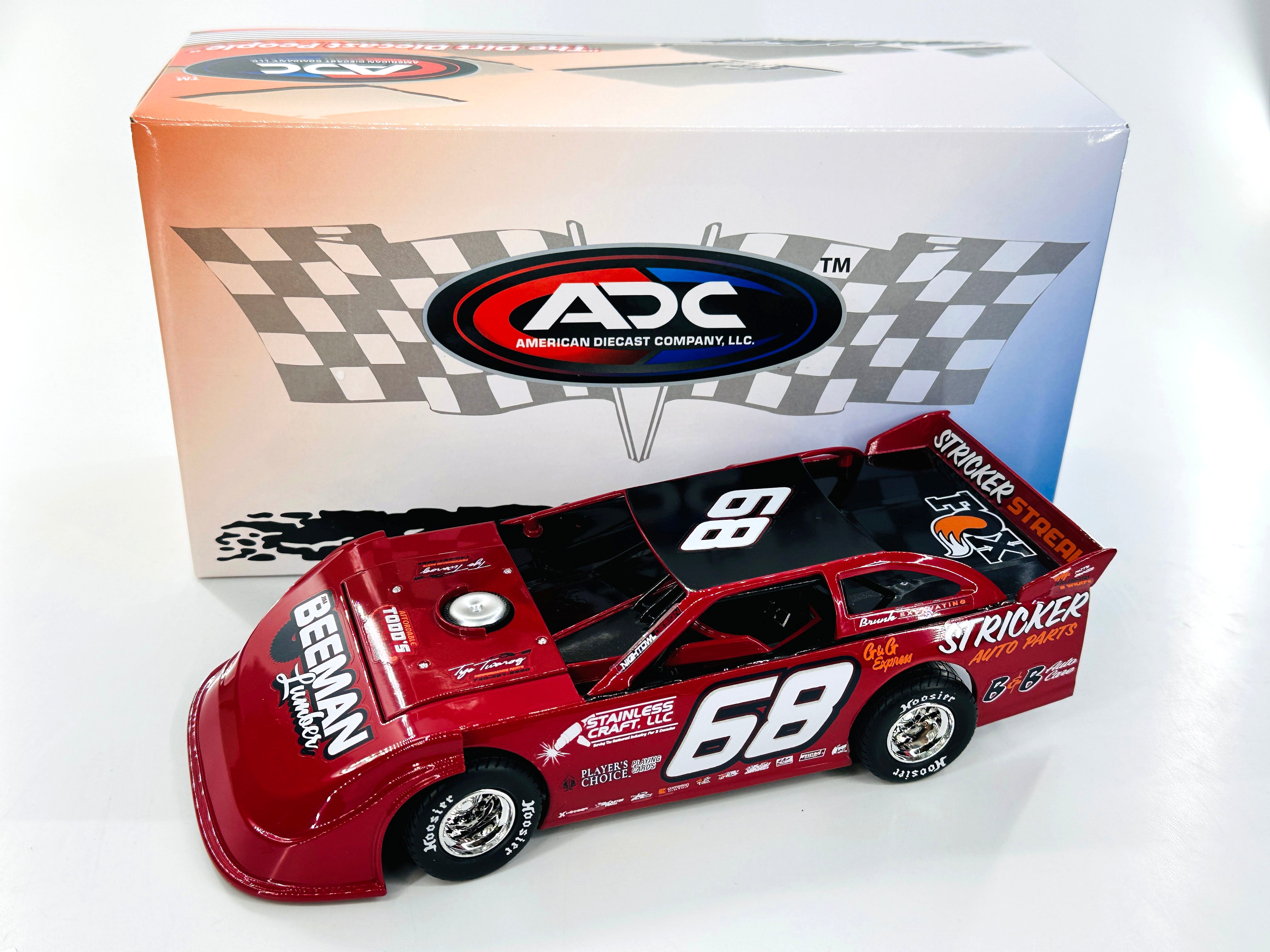 Adam Stricker 2024 68 RED Dirt Late Model 1 24 Diecast Car Sharue Diecast Sales