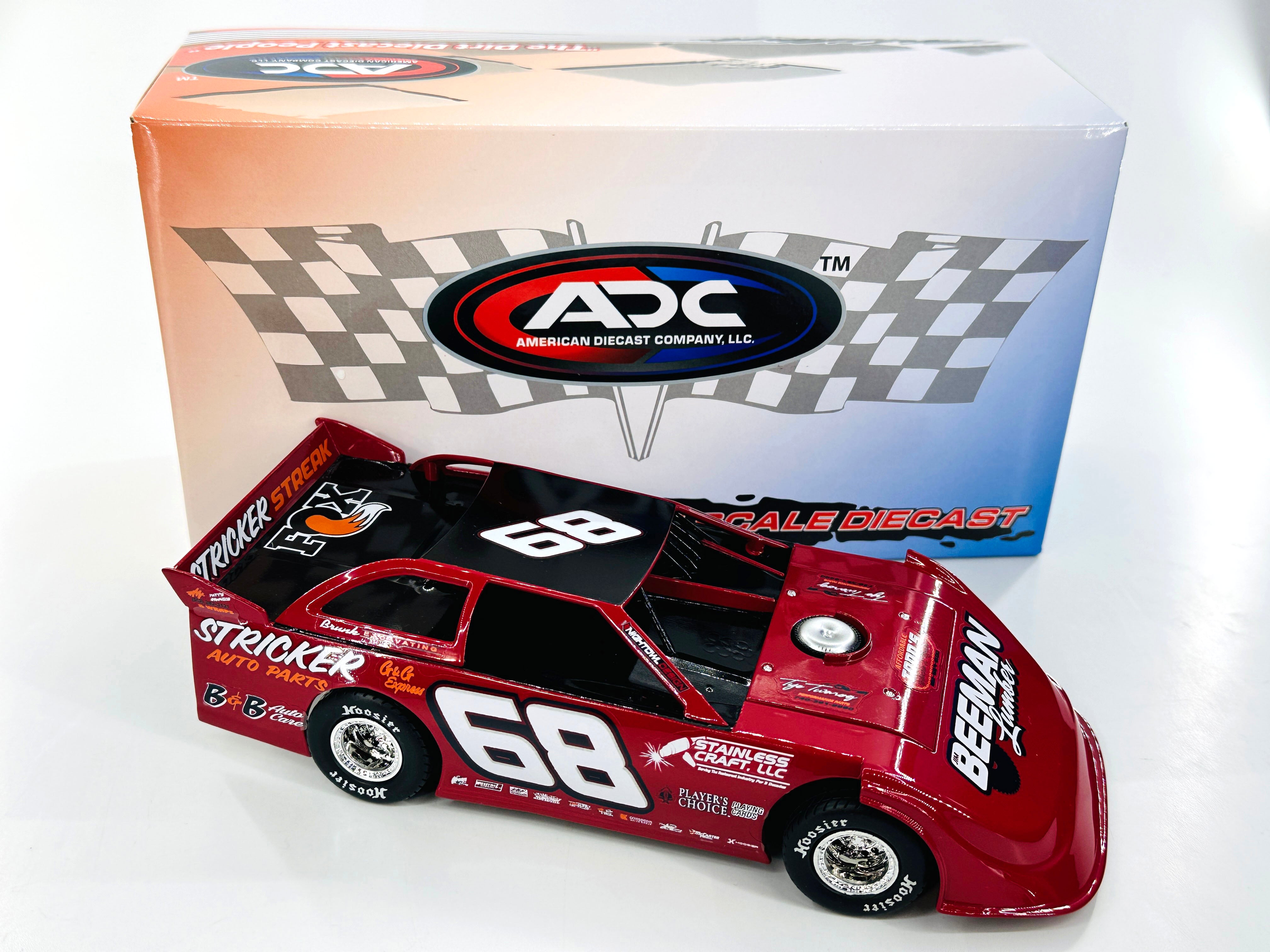 Adam Stricker 2024 #68 RED Dirt Late Model 1:24 Diecast Car Adam Stricker 2024 #68 RED Dirt Late Model 1:24 Diecast Car