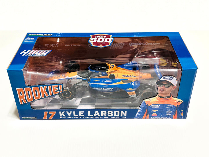 Kyle Larson #17 Hendrickcars.com, Arrow McLaren / 2024 Indianapolis 500 Rookie of the Year Edition - NTT IndyCar Series 1:18 Scale IndyCar Diecast