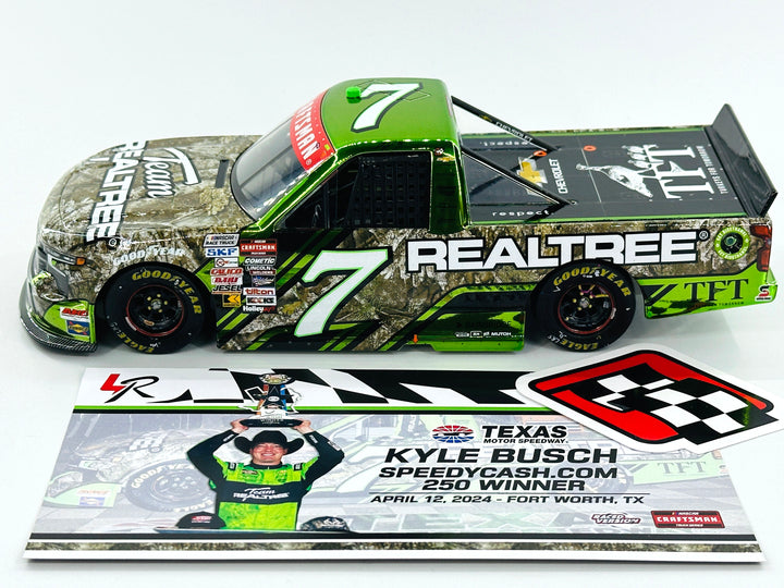 Kyle Busch 2024 Realtree Texas 4/12 Race Win 1:24 Color Chrome Nascar Diecast - Truck Series