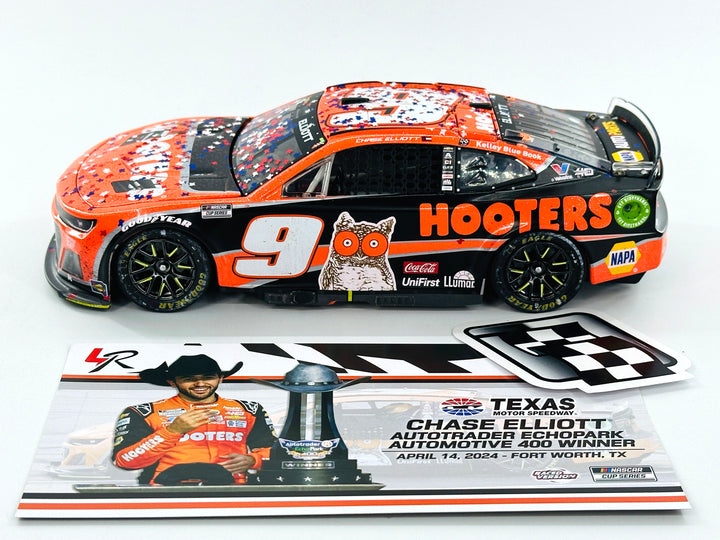 CHASE ELLIOTT 2024 HOOTERS TEXAS RACE WIN 1:24 ELITE DIECAST