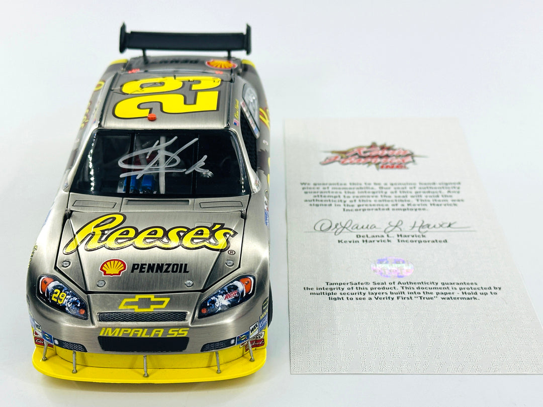 Kevin Harvick 2009 Reese's Brushed Metal Autographed 1:24 Nascar Diecast