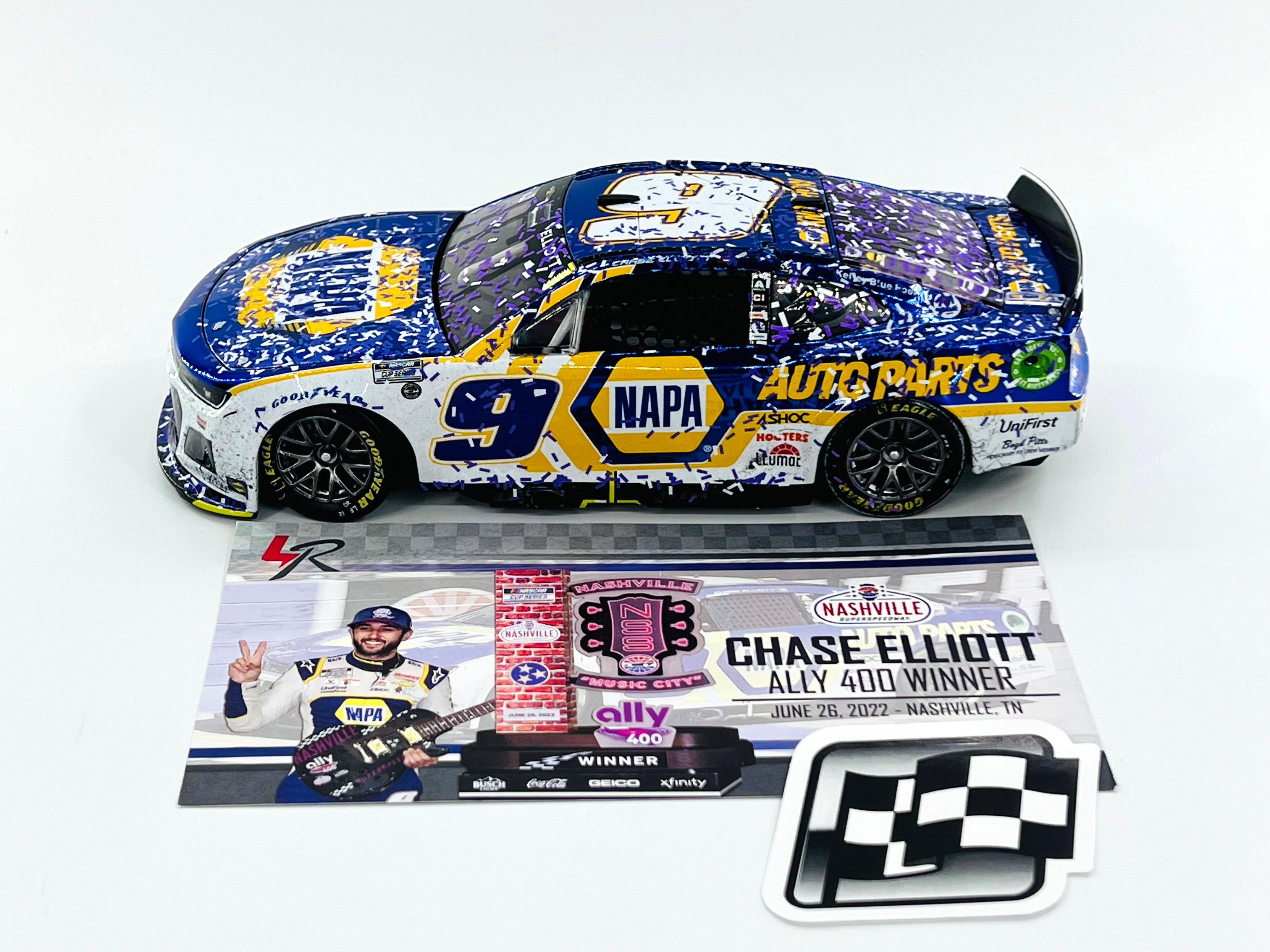 Chase Elliott 2022 NAPA Auto Parts Nashville 6/26 Race Win 1:24 Color  Chrome Nascar Diecast
